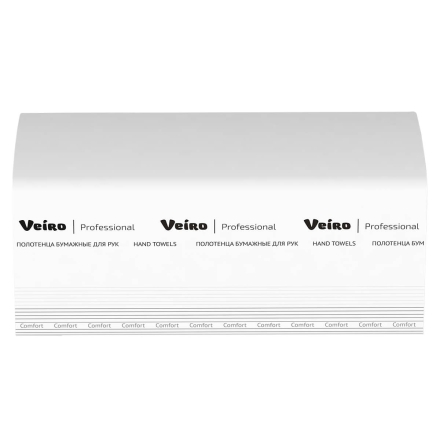 KV210 Бумажные полотенца в пачках Veiro Comfort белые 1 слой (20 пач х 250 л)