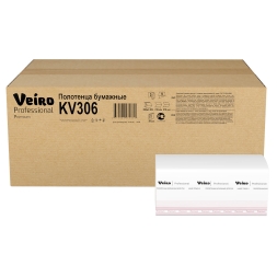 KV306 Бумажные полотенца в пачках Veiro Premium белые 2 слоя (20 пач х 200 л)