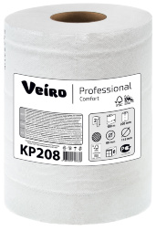 KP208 Бумажные полотенца в рулонах с центральной вытяжкой Veiro Comfort белые 2 слоя (6 рул х 100 м)