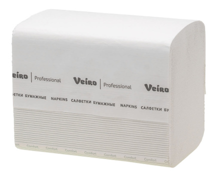 NV211 Салфетки бумажные обеденные Veiro Comfort белые 2 слоя (15 пач х 220 л)