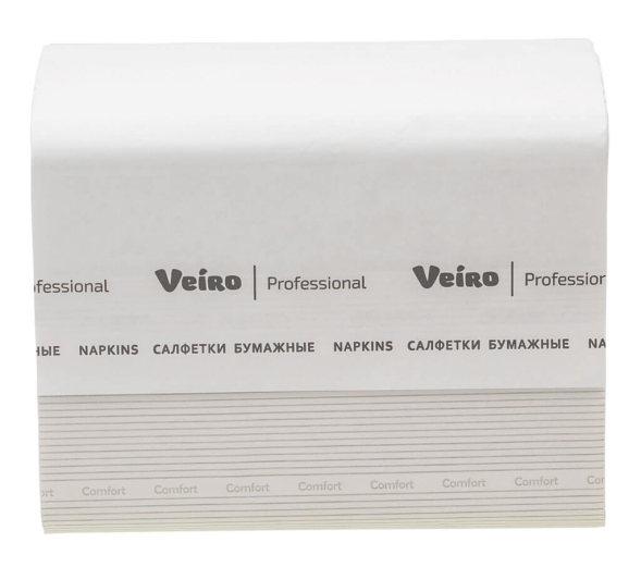 NV211 Салфетки бумажные обеденные Veiro Comfort белые 2 слоя (15 пач х 220 л)