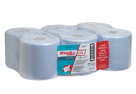 7265 Протирочный материал в рулонах с центральной подачей WypAll® L10 Extra однослойный голубой (6 рулонов по 700 листов)