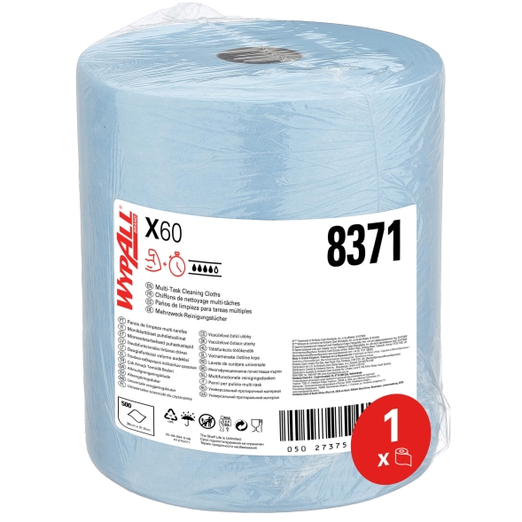 8371 Протирочный материал в рулонах WypAll® X60 голубой (1 рул х 500 л)
