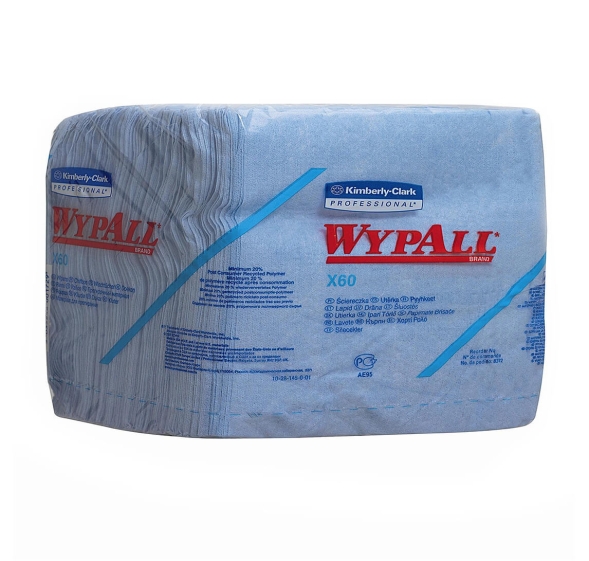 8372 Протирочный материал в пачках WypAll® X60 голубой (12 пачек по 76 листов)