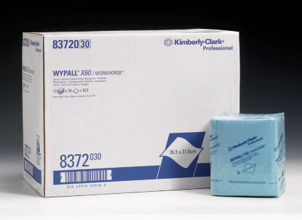 8372 Протирочный материал в пачках WypAll® X60 голубой (12 пачек по 76 листов)