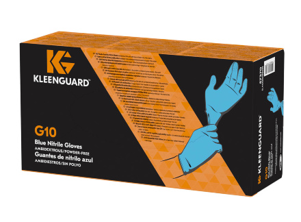 Перчатки нитриловые KleenGuard® G10 Blue Nitrile, 0.12 мм, голубые (10 х 90-100 шт.)