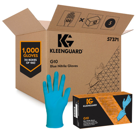 Перчатки нитриловые KleenGuard® G10 Blue Nitrile, 0.12 мм, голубые (10 х 90-100 шт.)