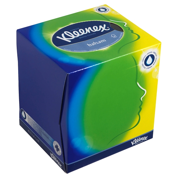 8825 Салфетки косметические для лица Kleenex® balsam в кубе 3 слоя (12 кор х 56 л)
