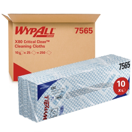 7565 Протирочный материал в пачках WypAll® X80 синий (10 пач х 25 л)