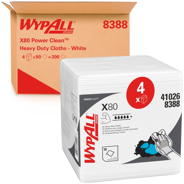 8388 Протирочный материал в пачках WypAll® X80 белый (4 пач х 50 л) 