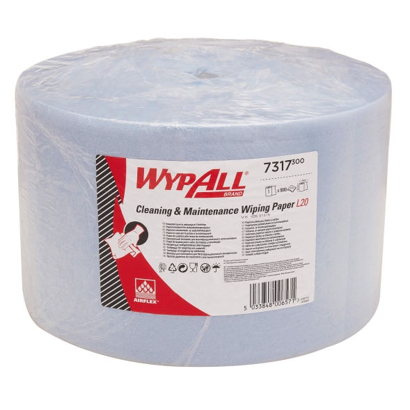 7317 Протирочный материал в рулонах WypAll® L20 двухслойный голубой (1 рул х 380 м)