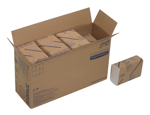 3749 Бумажные полотенца в пачках Scott Multi-Fold белые однослойные универсальные (16 пач х 250 л)