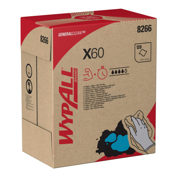 8266 Протирочный материал в коробке WypAll® X60 голубой (10 кор х 126 л)