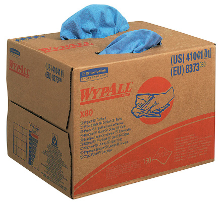 8373 Протирочный материал в коробке WypAll X80 голубой (1 коробка 160 листов)