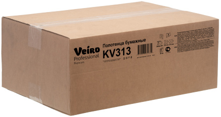 KV313 Бумажные полотенца в пачках Veiro Premium белые 1 слой (20 пач х 250 л)