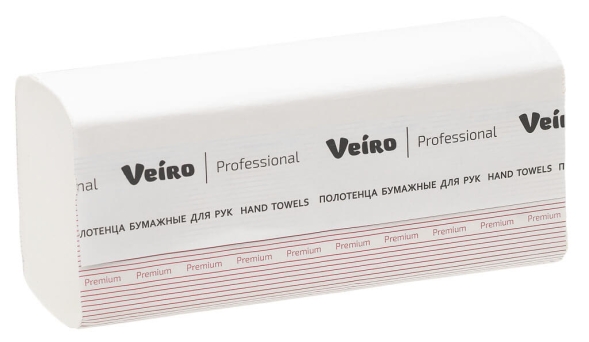 KV313 Бумажные полотенца в пачках Veiro Premium белые 1 слой (20 пач х 250 л)