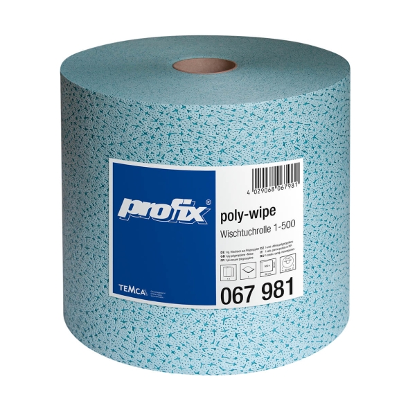 Протирочный материал в рулонах Profix® Poly-Wipe голубой (1 рул х 500 л)