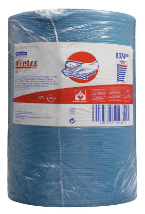 8374 Протирочный материал в рулонах WypAll® X80 голубой (1 рулон 475 листов)
