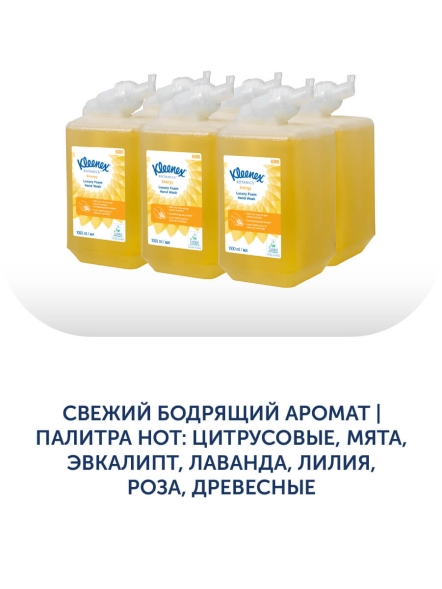 Пенное мыло в кассетах 6385 Kleenex Energy Luxury от Kimberly-Clark Professional (6 кассет по 1 л)