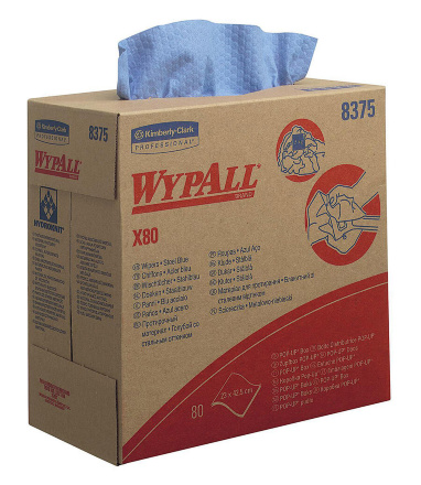 8375 Протирочный материал в коробке WypAll X80 синий (5 коробок по 80 листов)