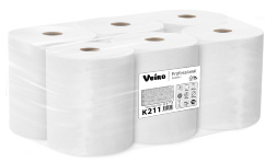 K211 Бумажные полотенца в рулонах Veiro Comfort белые 1 слой (6 рул х 150 м)