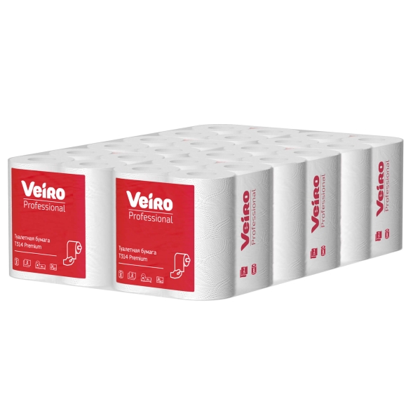Туалетная бумага в стандартных рулонах T314 Veiro Premium двухслойная линейки Professional (48 рул х 20 м)