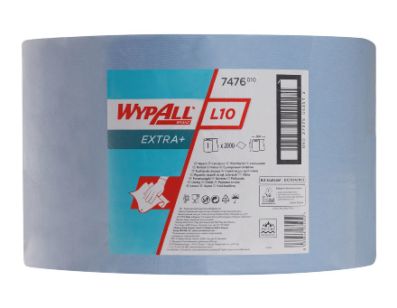 7476 Протирочный материал в рулонах WypAll® L10 Extra+ однослойный голубой (1 рулон 760 метров)