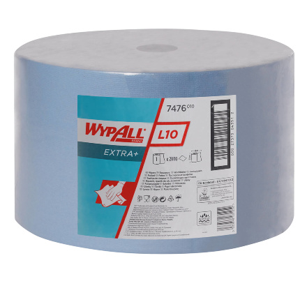 7476 Протирочный материал в рулонах WypAll L10 Extra+ однослойный голубой (1 рулон 760 метров)