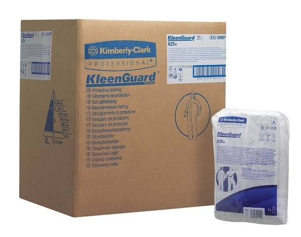 Комбинезон защитный от брызг и твердых частиц KleenGuard® A25+ белый (25 штук)