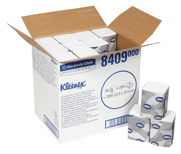 8409 Туалетная бумага в пачках Kleenex® 2 слоя (36 пачек по 200 листов)