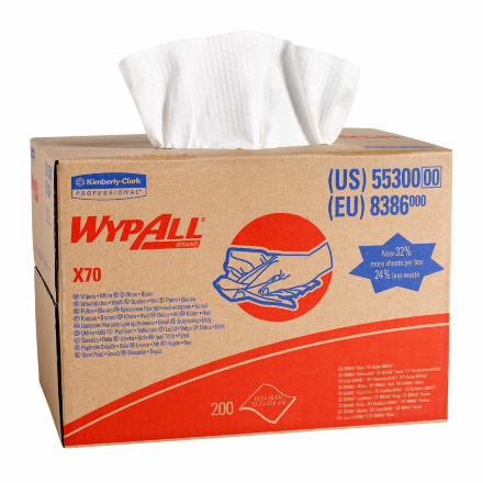 8386 Протирочный материал в коробке WypAll® X70 белый (1 коробка 200 листов)