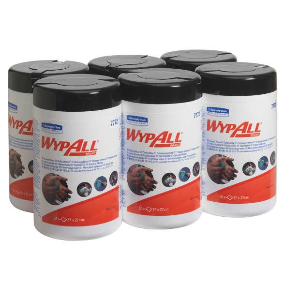 7772 Чистящие салфетки WypAll® Cleaning Wipes в малой тубе (6 туб х 50 л)