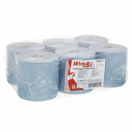 7494 Протирочный материал в рулонах с центральной подачей WypAll® L10 однослойный голубой (6 рул х 239 м)