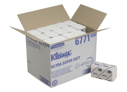 6771 Бумажные полотенца в пачках Kleenex® Ultra Super Soft белые 3 слоя (30 пач х 96 л)