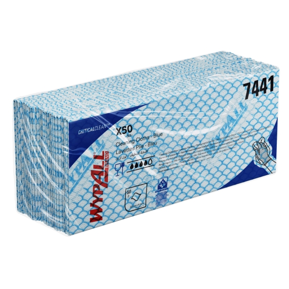 7441 Протирочный материал в пачках WypAll® X50 синий (6 пач х 50 л)