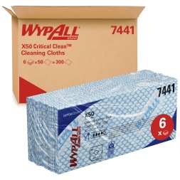7441 Протирочный материал в пачках WypAll® X50 синий (6 пач х 50 л)
