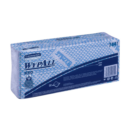 7441 Протирочный материал в пачках WypAll® X50 синий (6 пач х 50 л)