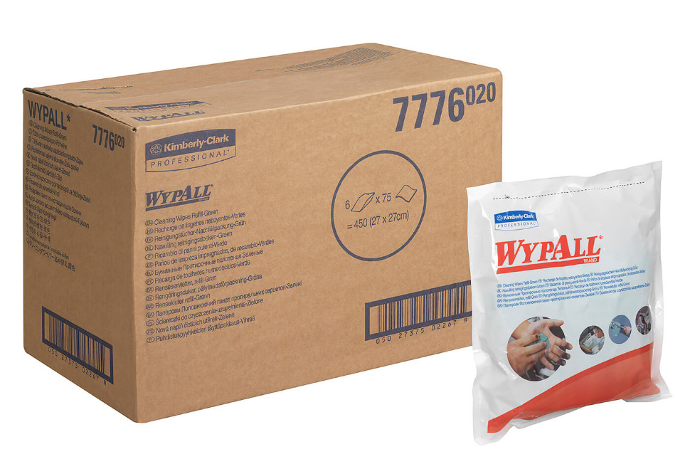 7776 Чистящие салфетки WypAll Cleaning Wipes упаковка с блоком 7776 Чистящие салфетки WypAll Cleaning Wipes сменный блок (6 блоков по 75 листов)