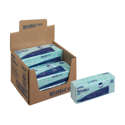7442 Протирочный материал в пачках WypAll® X50 зелёный (6 пач х 50 л)