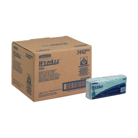 7442 Протирочный материал в пачках WypAll® X50 зелёный (6 пач х 50 л)