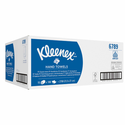 Бумажные полотенца в пачках 6789 Kleenex Ultra белые двухслойные от Kimberly-Clark Professional (15 пач х 186 л)