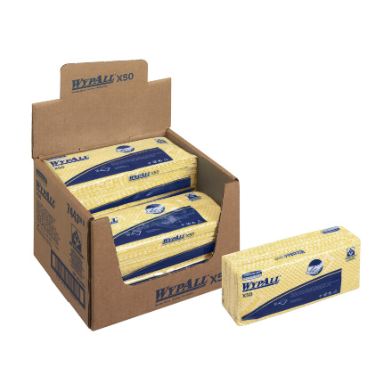 7443 Протирочный материал в пачках WypAll® X50 жёлтый (6 пач х 50 л)