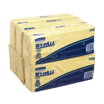 7443 Протирочный материал в пачках WypAll® X50 жёлтый (6 пач х 50 л)