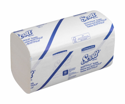 Бумажные полотенца в пачках 6633 Scott Scottfold M белые однослойные от Kimberly-Clark Professional (25 пач х 175 л)