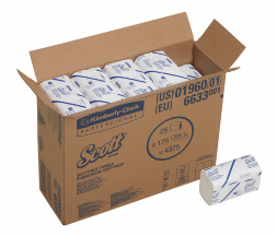 6633 Бумажные полотенца в пачках Scott Scottfold M белые однослойные (25 пач х 175 л)