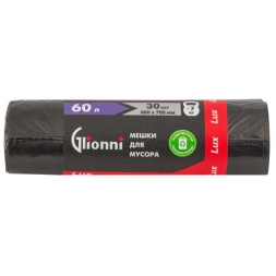 Мешки для мусора Glionni Lux, 60 литров, 30 шт./рул.