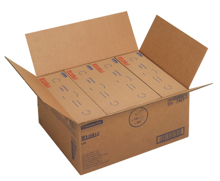 7461 Протирочный материал в коробке WypAll® L40 однослойный белый (8 коробок по 100 листов)