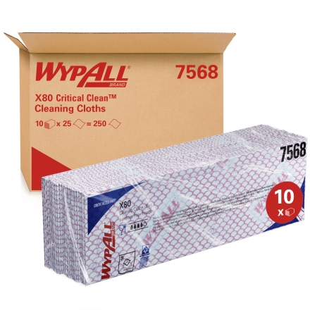 7568 Протирочный материал в пачках WypAll® X80 красный (10 пач х 25 л)