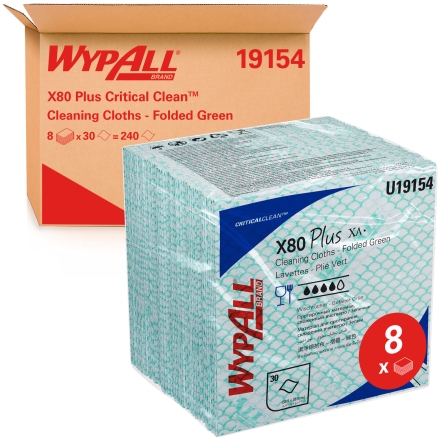 19154 Протирочный материал в пачках WypAll® X80 Plus зелёный (8 пач х 30 л)
