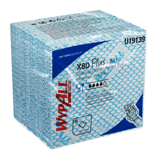 19139 Протирочный материал в пачках WypAll® X80 Plus синий (8 пач х 30 л)